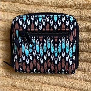 SALE! Vera Bradley Brown and Blue Patterned Wallet